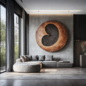 Organic Abstract Solid Wood Wall Sculpture for Modern Living Room