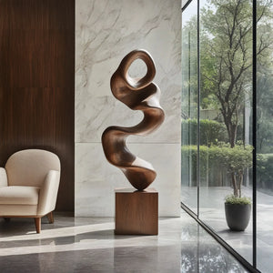 Modern Organic Solid Wood Sculpture for Luxury Interior Spaces