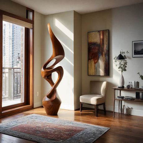 Contemporary Organic Solid Wood Sculpture for Modern Interior Spaces
