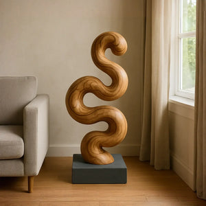 Modern Organic Solid Wood Sculpture for Garden and Landscape Decor