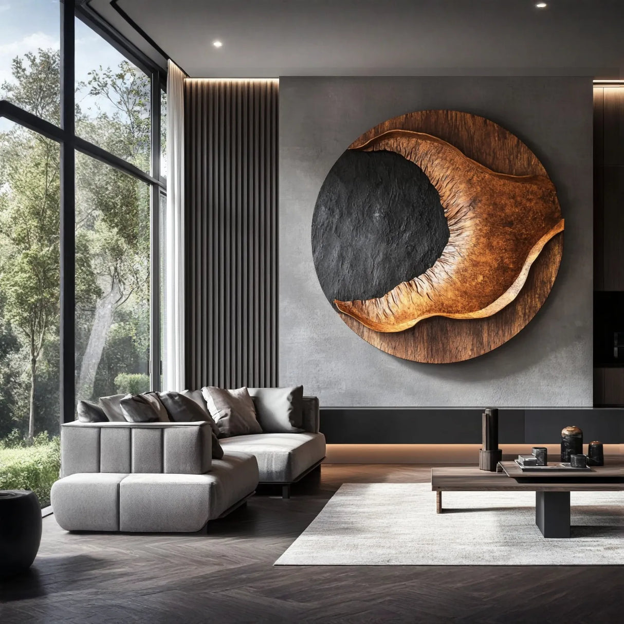 Modern Organic Solid Wood Wall Sculpture for Interior Decor