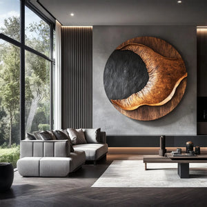 Modern Organic Solid Wood Wall Sculpture for Interior Decor
