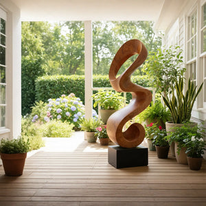 Modern Organic Solid Wood Sculpture for Living Room and Interior Decor