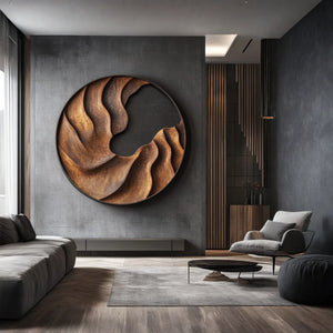 Contemporary Solid Wood Wall Sculpture for Modern Interiors