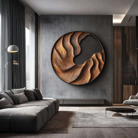 Contemporary Solid Wood Wall Sculpture for Modern Interiors