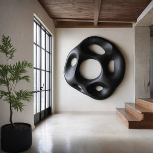 Modern Organic Solid Wood Wall Sculpture for Interior Spaces