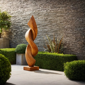 Contemporary Organic Solid Wood Sculpture for Garden or Interior Spaces