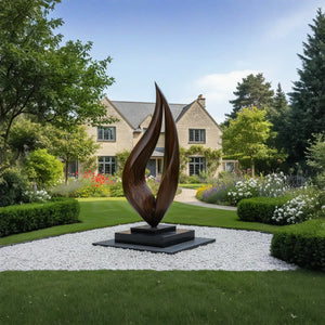 Large Outdoor Solid Wood Abstract Sculpture for Modern Garden Landscape
