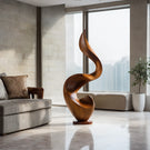 Modern Abstract Solid Wood Floor Sculpture for Luxury Interiors
