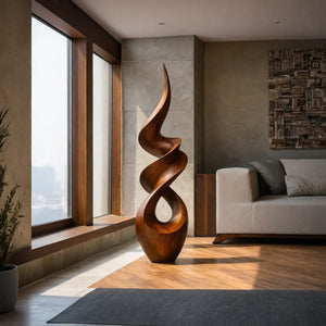 Modern Solid Wood Floor Sculpture for Contemporary Interiors
