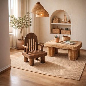 Solid Wood Kids Chair with Open Slat Back for Playrooms or Classrooms
