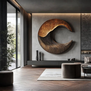 Modern Solid Wood Carving Wall Artwork for Interior Design