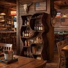 Handcrafted Solid Wood Wine Storage Shelf with Organic Open Display Design