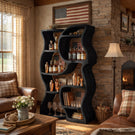 Handcrafted Solid Wood Wine Storage Shelf with Organic Open Display Design