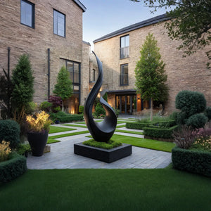 Large Outdoor Solid Wood Sculpture for Courtyards, Gardens, and Modern Landscapes