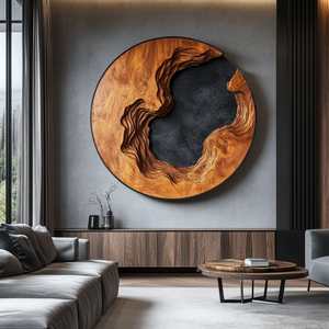 Organic Solid Wood Wall Art with Flowing Form for Modern Interiors