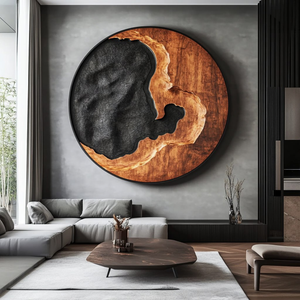 Modern Abstract Solid Wood Wall Sculpture for Living Room