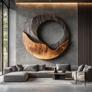Large Circular Wall Sculpture for Modern Living Rooms, Sculptural Statement Wall Art for Luxury Interiors