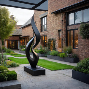 Large Handcrafted Abstract Wood Sculpture for Garden and Entryway