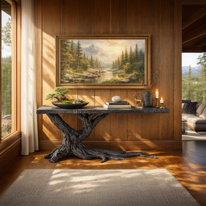Sculptural Console Table with Root-Inspired Base