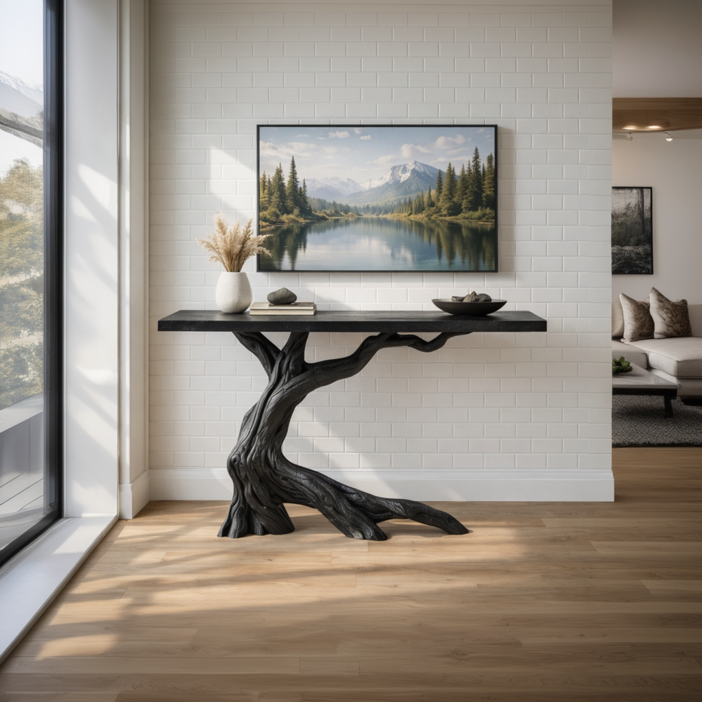Twisted Branch Solid Wood Console Table