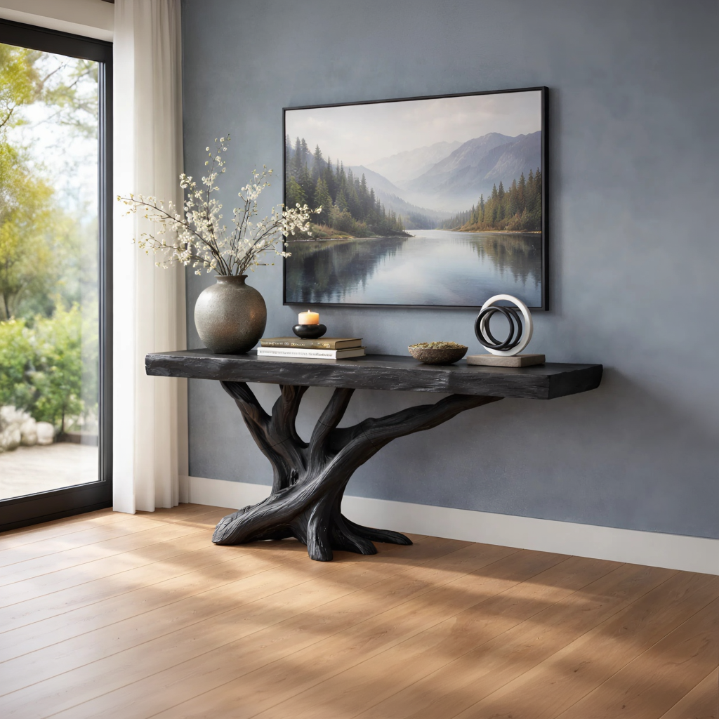 Branch Silhouette Solid Wood Console Table