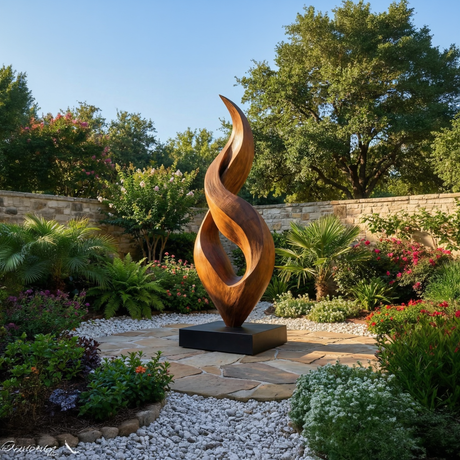 Abstract Twisting Floor Sculpture for Indoor or Covered Outdoor Spaces