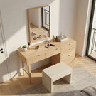 Solid Wood Dressing Table with Storage Drawers