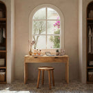 Solid Wood Vanity Table with Drawers for Warm Minimalist Interiors