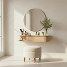 Floating Solid Wood Vanity with Soft-Curve Drawer