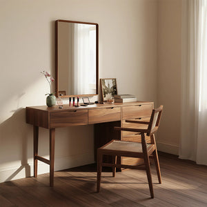 Solid Wood Dressing Table with Storage Drawers