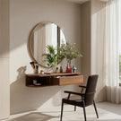 Floating Solid Wood Vanity with Soft-Curve Drawer