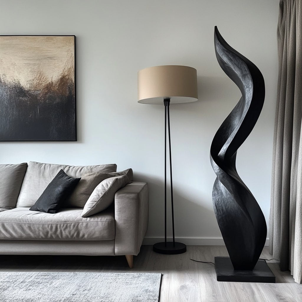 Solid Wood Flow Sculpture for Modern Interior Spaces