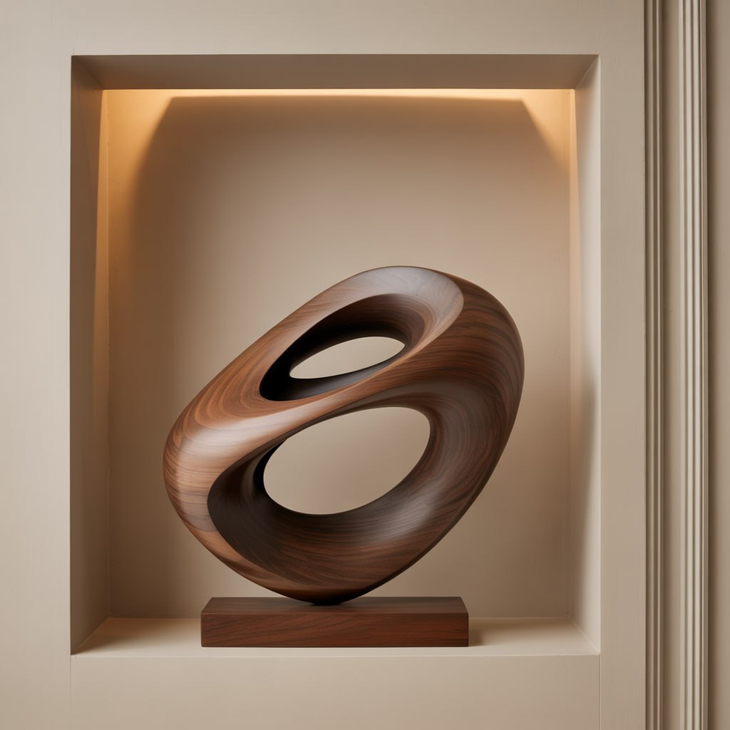 Abstract Hollow Form Sculpture Modern Organic Tabletop Decor
