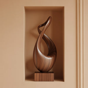 Abstract Infinity Wood Sculpture Modern Organic Handmade Wooden Art Decor