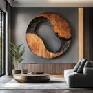 Modern Cutout Solid Wood Wall Sculpture for Living Room