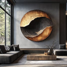 Organic Solid Wood Wall Sculpture for Living Room Display