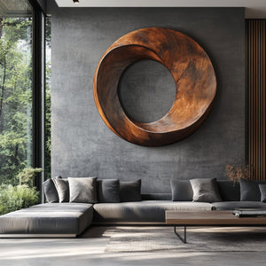 Modern Twist Solid Wood Wall Sculpture for Living Room