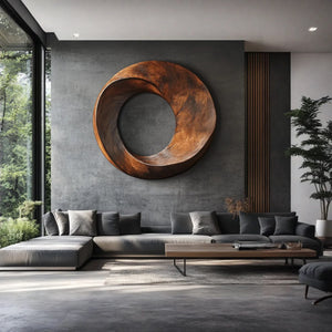 Modern Twist Solid Wood Wall Sculpture for Living Room