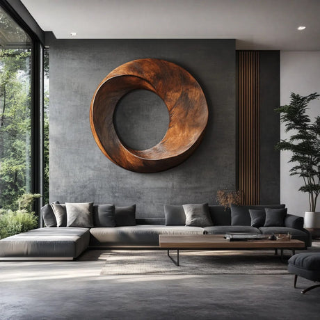 Modern Twist Solid Wood Wall Sculpture for Living Room