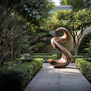 Modern Abstract Solid Wood Sculpture for Indoor and Outdoor Display