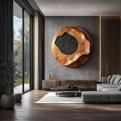 Abstract Organic Solid Wood Wall Sculpture for Living Room Feature Wall