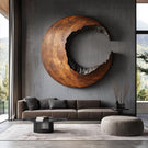 Contemporary Solid Wood Crescent Wood Wall Art for Living Rooms