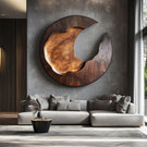 Modern Solid Wood Wall Decor for Living Room Feature Display