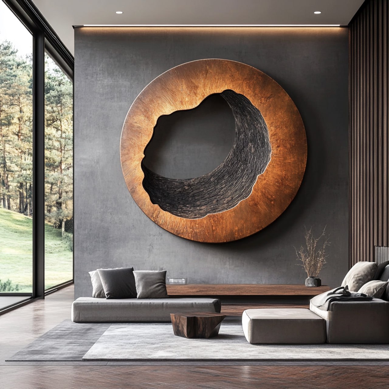 Contemporary Solid Wood Wall Art for Living Room Interior
