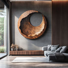 Large Solid Wood Carved Wall Art for Living Room Display