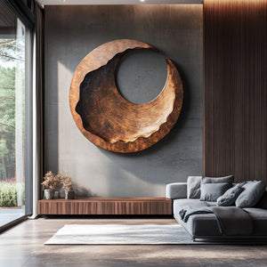 Large Solid Wood Carved Wall Art for Living Room Display