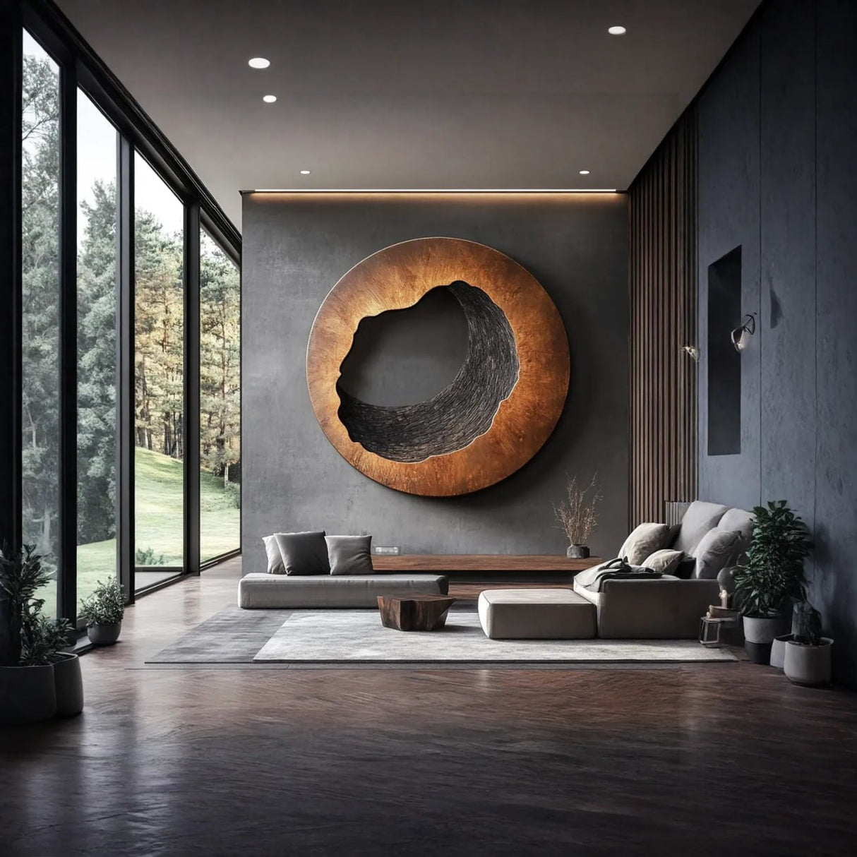 Contemporary Solid Wood Wall Art for Living Room Interior