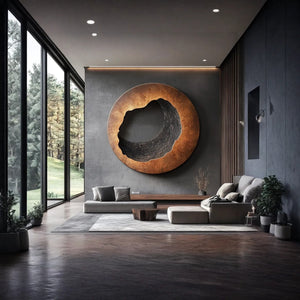 Contemporary Solid Wood Wall Art for Living Room Interior