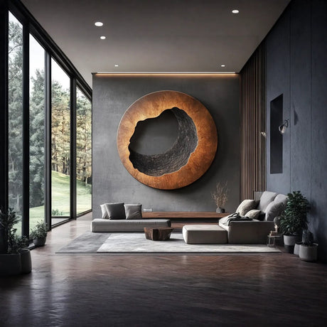 Contemporary Solid Wood Wall Art for Living Room Interior